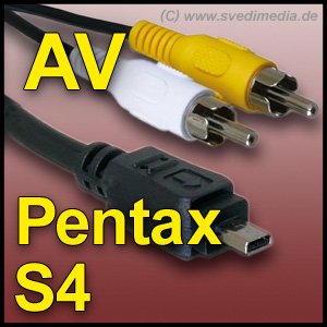 Av Tv Video Kabel F&uuml;r Pentax Optio S4 A/v Cinch S-4
